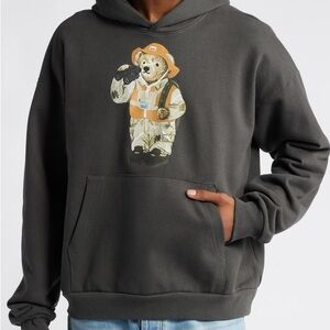 Market Charcoal Hoodie with Bear Design NWT Nordstrom XL